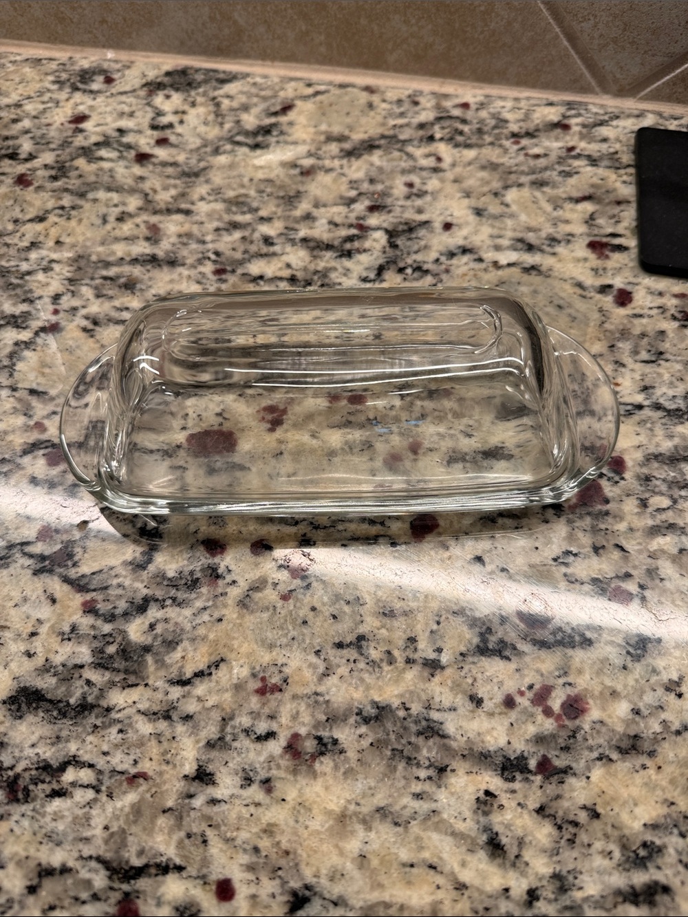 Clear Glass Butter Dish - Picture 2 of 4